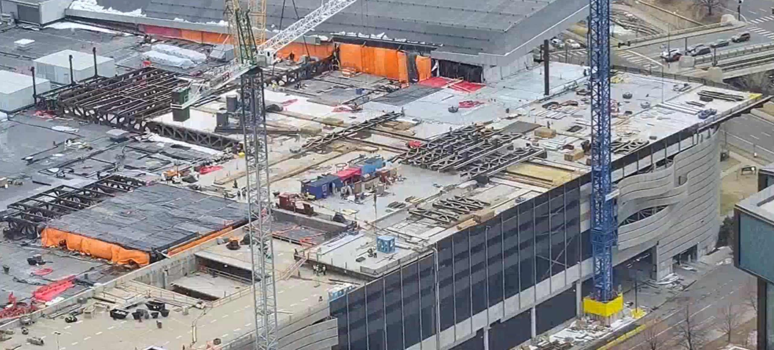 Andrex crew applying spray-applied fireproofing at the Colorado Convention Center, Denver